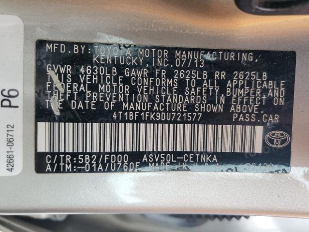 Photo 10 from auction – 2013 TOYOTA CAMRY L with VIN 4T1BF1FK9DU721577