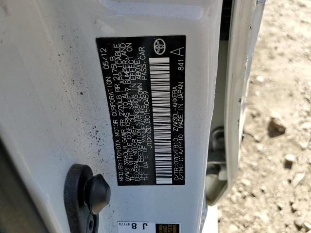 Photo 10 from auction – 2012 TOYOTA PRIUS with VIN JTDKN3DU3C1550459