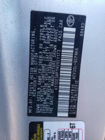 Photo 10 from auction – 2004 TOYOTA CAMRY SOLA with VIN 4T1CE38P14U951173