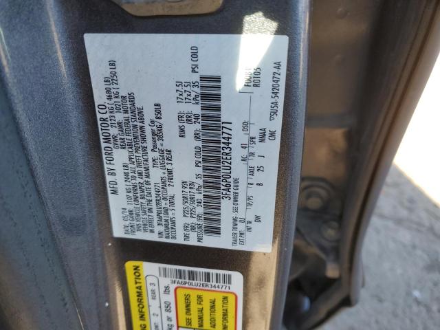 Photo 10 from auction – 2014 FORD FUSION SE with VIN 3FA6P0LU2ER344771