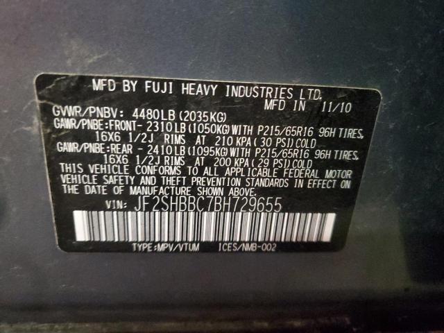 Photo 10 from auction – 2011 SUBARU FORESTER 2 with VIN JF2SHBBC7BH729655
