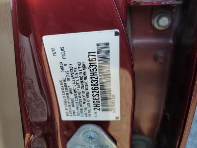 Photo 10 from auction – 2002 HONDA CIVIC EX with VIN 2HGES26832H531671