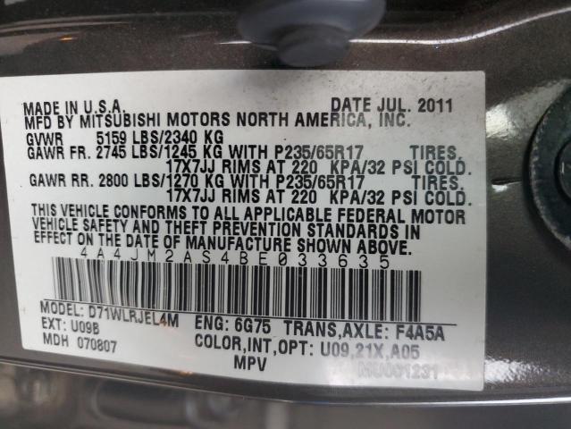 Photo 10 from auction – 2011 MITSUBISHI ENDEAVOR L with VIN 4A4JM2AS4BE033635