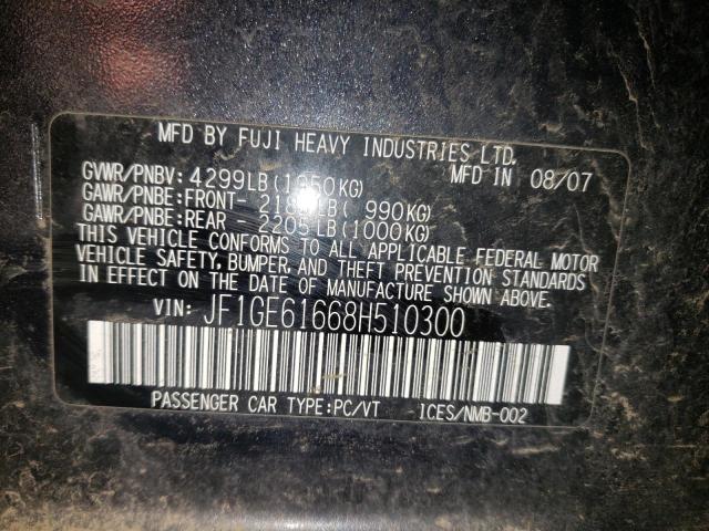 Photo 10 from auction – 2008 SUBARU IMPREZA 2. with VIN JF1GE61668H510300