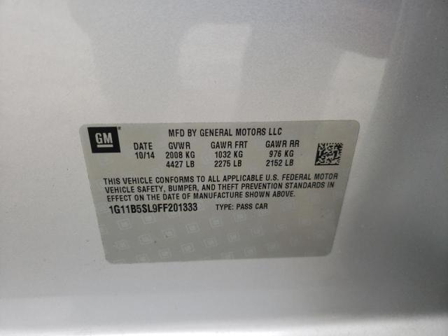 Photo 10 from auction – 2015 CHEVROLET MALIBU LS with VIN 1G11B5SL9FF201333