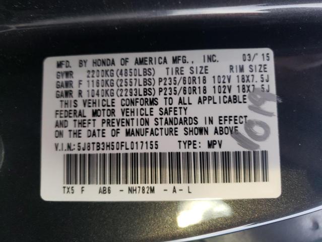 Photo 10 from auction – 2015 ACURA RDX TECHNO with VIN 5J8TB3H50FL017155
