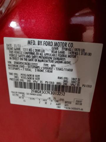 Photo 10 from auction – 2012 FORD FLEX SEL with VIN 2FMGK5CC9CBD13252