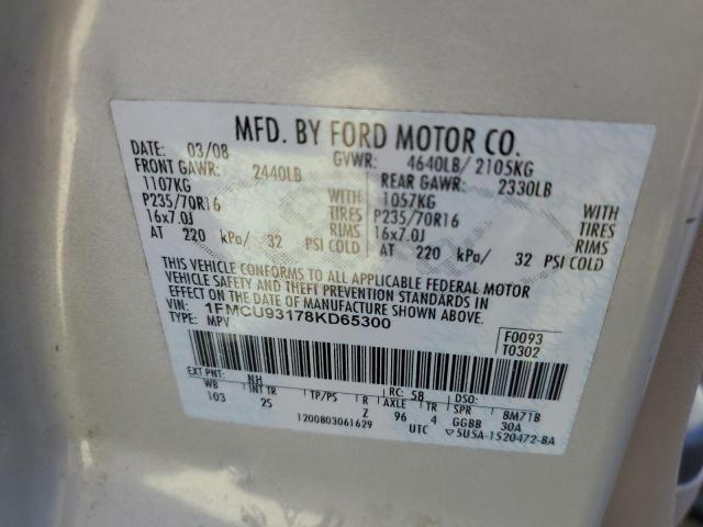 Photo 10 from auction – 2008 FORD ESCAPE XLT with VIN 1FMCU93178KD65300