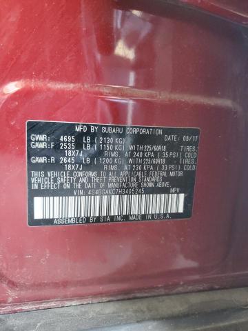 Photo 10 from auction – 2017 SUBARU OUTBACK 2. with VIN 4S4BSAKC7H3405245