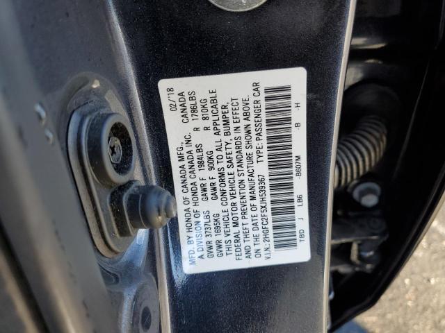 Photo 10 from auction – 2018 HONDA CIVIC LX with VIN 2HGFC2F5XJH539367