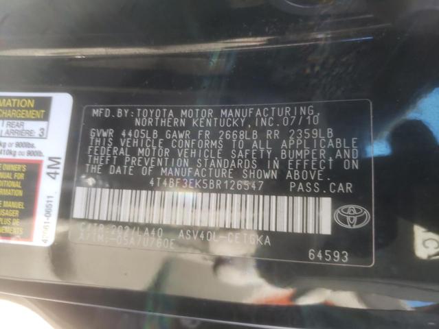 Photo 10 from auction – 2011 TOYOTA CAMRY BASE with VIN 4T4BF3EK5BR126547