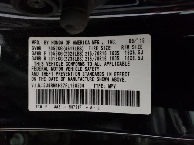 Photo 10 from auction – 2015 HONDA CR-V LX with VIN 5J6RM4H37FL130506