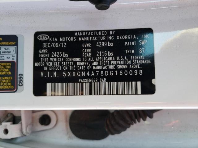 Photo 10 from auction – 2013 KIA OPTIMA EX with VIN 5XXGN4A78DG160098