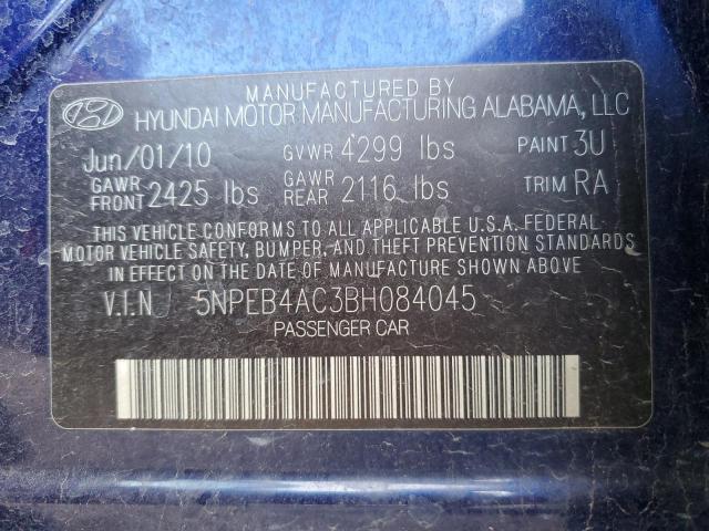 Photo 10 from auction – 2011 HYUNDAI SONATA GLS with VIN 5NPEB4AC3BH084045