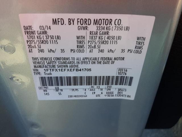 Foto 10 de la subasta – 2014 FORD F150 SUPER con VIN 1FTFX1EFXEFB41705
