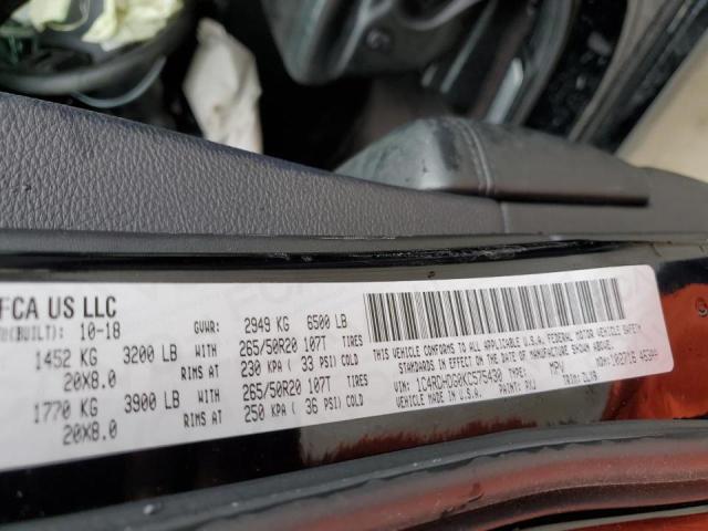 Photo 10 from auction – 2019 DODGE DURANGO GT with VIN 1C4RDHDG0KC575430