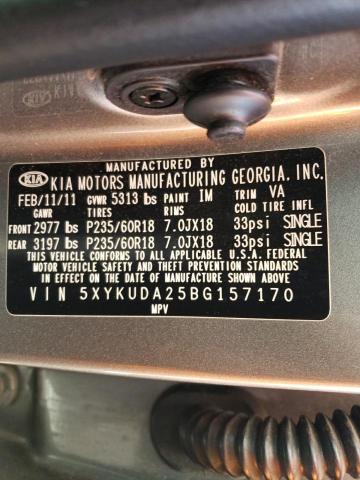Photo 10 from auction – 2011 KIA SORENTO EX with VIN 5XYKUDA25BG157170