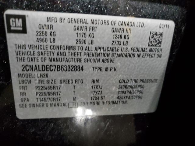 Photo 10 from auction – 2011 CHEVROLET EQUINOX LT with VIN 2CNALDEC7B6332884