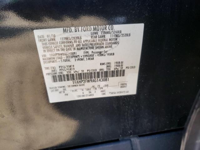Photo 10 from auction – 2010 FORD TAURUS LIM with VIN 1FAHP2FW9AG143081
