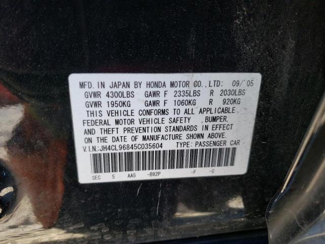Photo 10 from auction – 2005 ACURA TSX with VIN JH4CL96845C035604