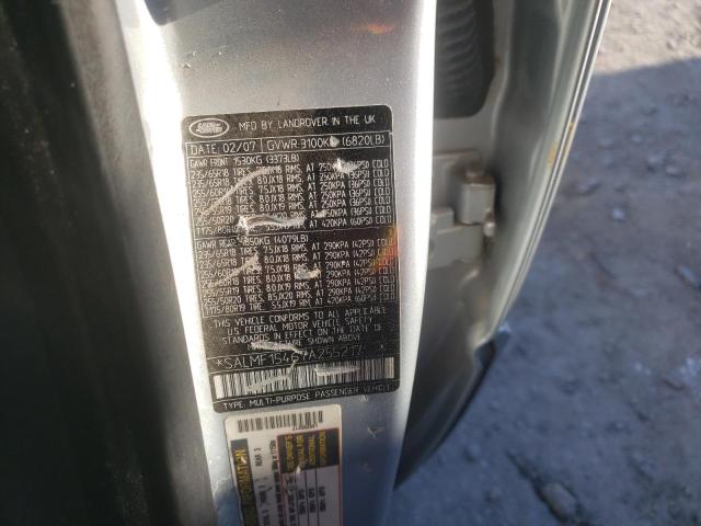 Photo 10 from auction – 2007 LAND ROVER RANGE ROVE with VIN SALMF15467A255217