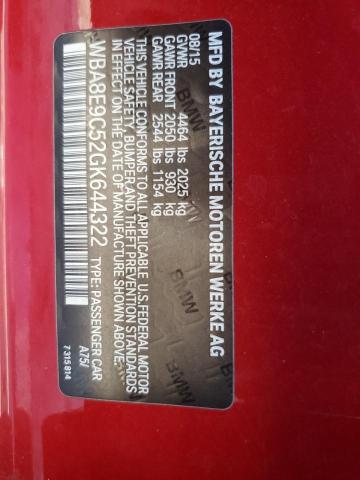 Photo 10 from auction – 2016 BMW 328 I SULE with VIN WBA8E9C52GK644322