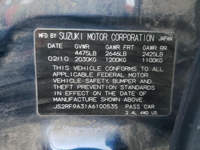 Photo 10 from auction – 2010 SUZUKI KIZASHI SE with VIN JS2RF9A31A6100535