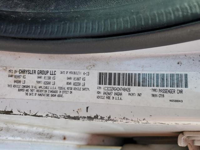 Photo 10 from auction – 2013 DODGE AVENGER SE with VIN 1C3CDZAG4DN748426