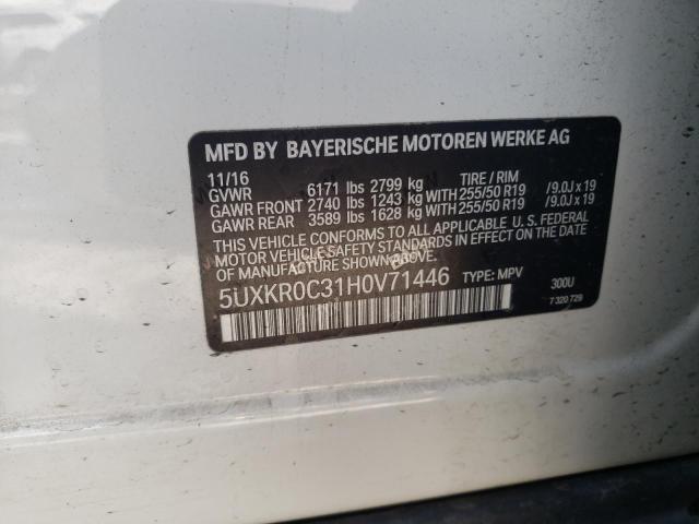 Photo 10 from auction – 2017 BMW X5 XDRIVE3 with VIN 5UXKR0C31H0V71446