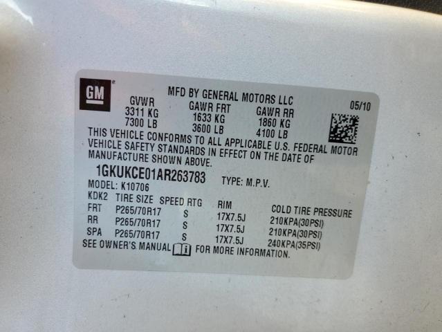 Photo 10 from auction – 2010 GMC YUKON SLT with VIN 1GKUKCE01AR263783