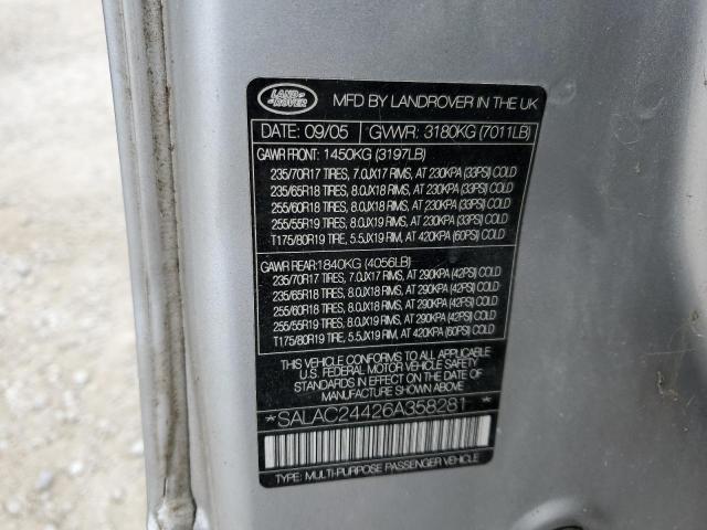 Photo 10 from auction – 2006 LAND ROVER LR3 with VIN SALAC24426A358281