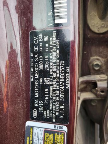 Photo 10 from auction – 2017 KIA FORTE LX with VIN 3KPFK4A71HE075770