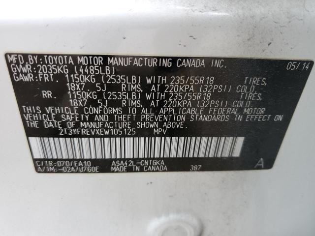 Photo 10 from auction – 2014 TOYOTA RAV4 LIMIT with VIN 2T3YFREVXEW105125