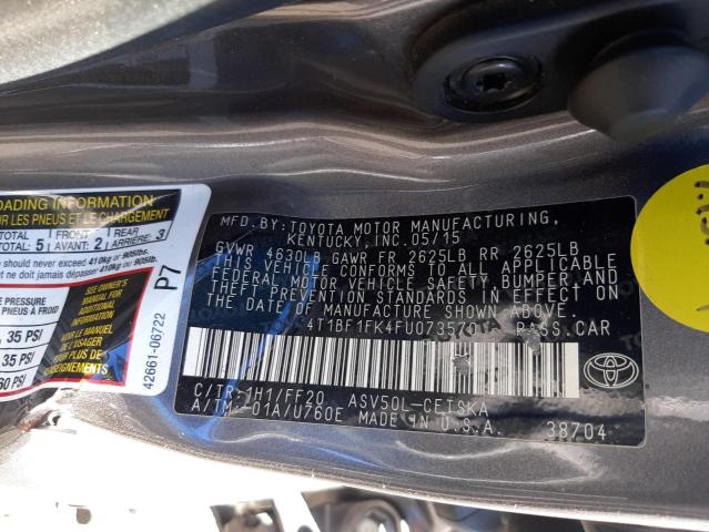 Photo 10 from auction – 2015 TOYOTA CAMRY LE with VIN 4T1BF1FK4FU073570