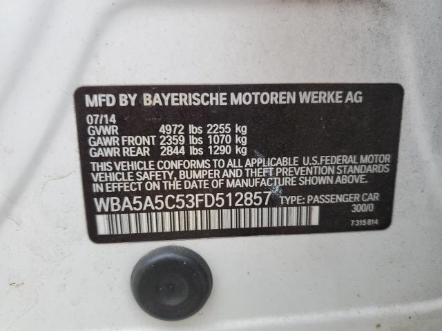 Photo 10 from auction – 2015 BMW 528 I with VIN WBA5A5C53FD512857