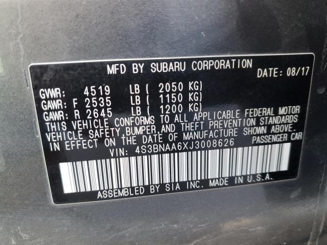 Photo 10 from auction – 2018 SUBARU LEGACY 2.5 with VIN 4S3BNAA6XJ3008626