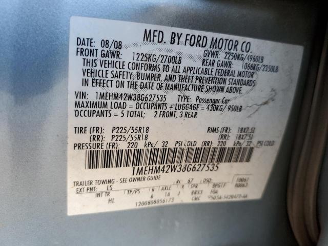 Photo 10 from auction – 2008 MERCURY SABLE PREM with VIN 1MEHM42W38G627535