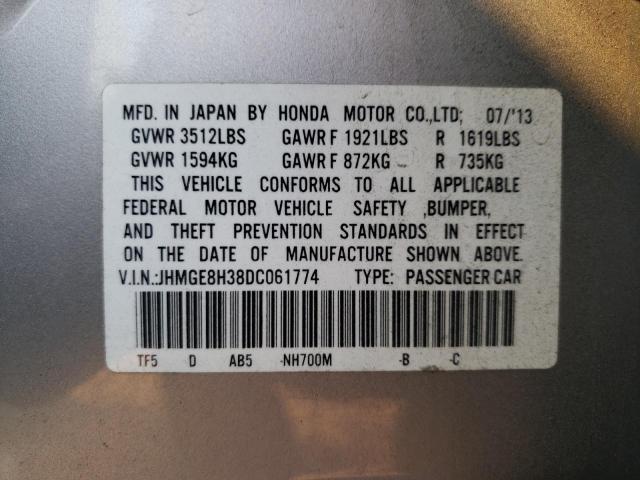 Photo 10 from auction – 2013 HONDA FIT with VIN JHMGE8H38DC061774