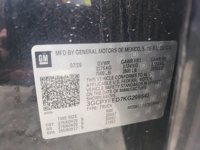 Photo 10 from auction – 2019 CHEVROLET SILVERADO with VIN 3GCPYFED7KG299541