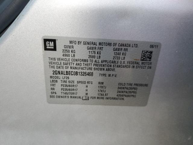 Photo 10 from auction – 2011 CHEVROLET EQUINOX LS with VIN 2GNALBEC0B1326468