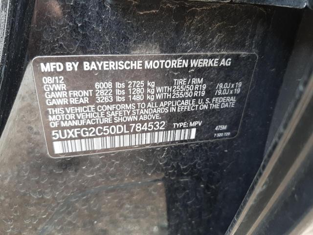 Photo 10 from auction – 2013 BMW X6 XDRIVE3 with VIN 5UXFG2C50DL784532