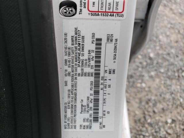 Photo 10 from auction – 2018 FORD FIESTA SE with VIN 3FADP4EJ6JM111517