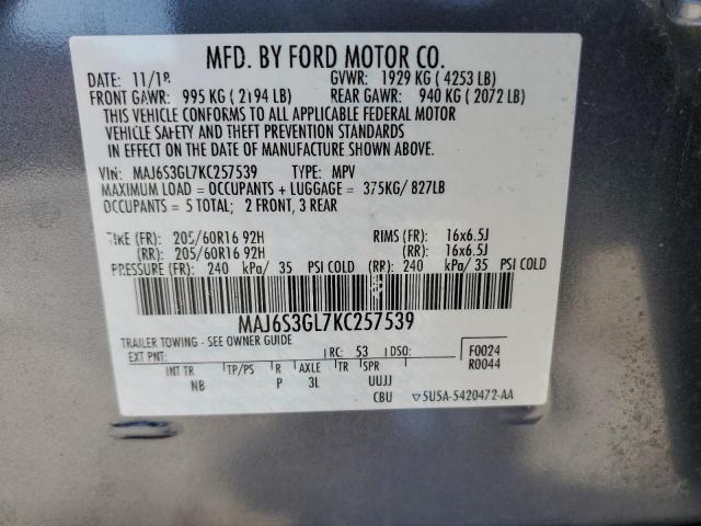 Photo 10 from auction – 2019 FORD ECOSPORT S with VIN MAJ6S3GL7KC257539