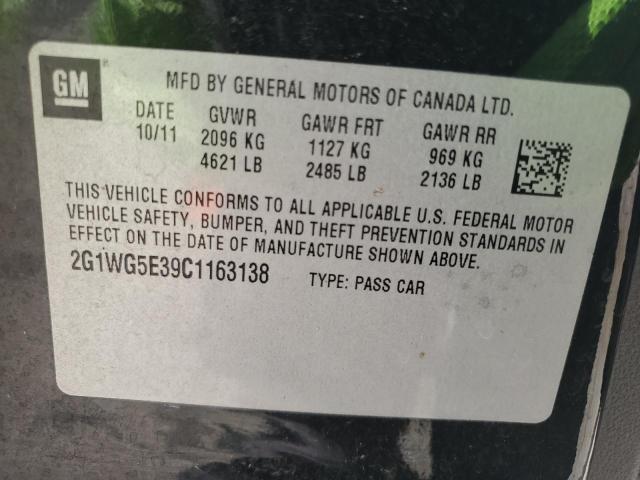 Photo 10 from auction – 2012 CHEVROLET IMPALA LT with VIN 2G1WG5E39C1163138