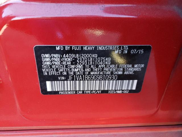 Photo 10 from auction – 2016 SUBARU WRX with VIN JF1VA1B69G9810930