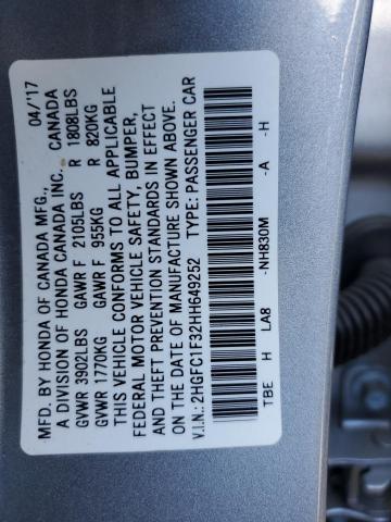 Photo 10 from auction – 2017 HONDA CIVIC EX with VIN 2HGFC1F32HH649252