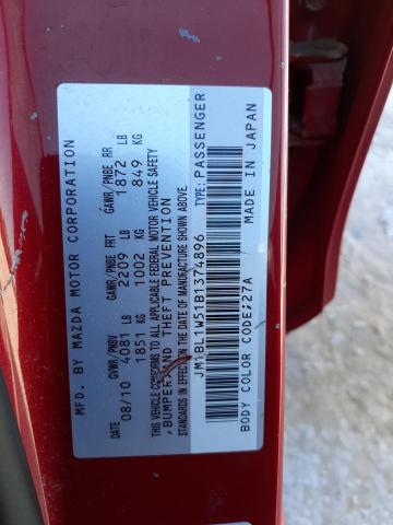 Photo 10 from auction – 2011 MAZDA 3 S with VIN JM1BL1W51B1374896
