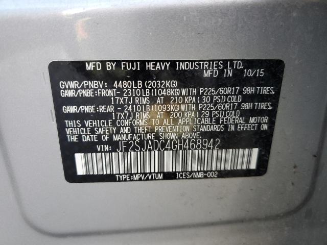 Photo 10 from auction – 2016 SUBARU FORESTER 2 with VIN JF2SJADC4GH468942