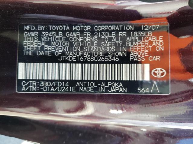 Photo 10 from auction – 2008 TOYOTA SCION TC with VIN JTKDE167880265346
