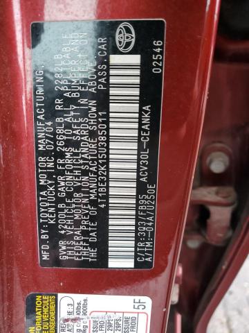 Photo 10 from auction – 2005 TOYOTA CAMRY LE with VIN 4T1BE32K15U385011